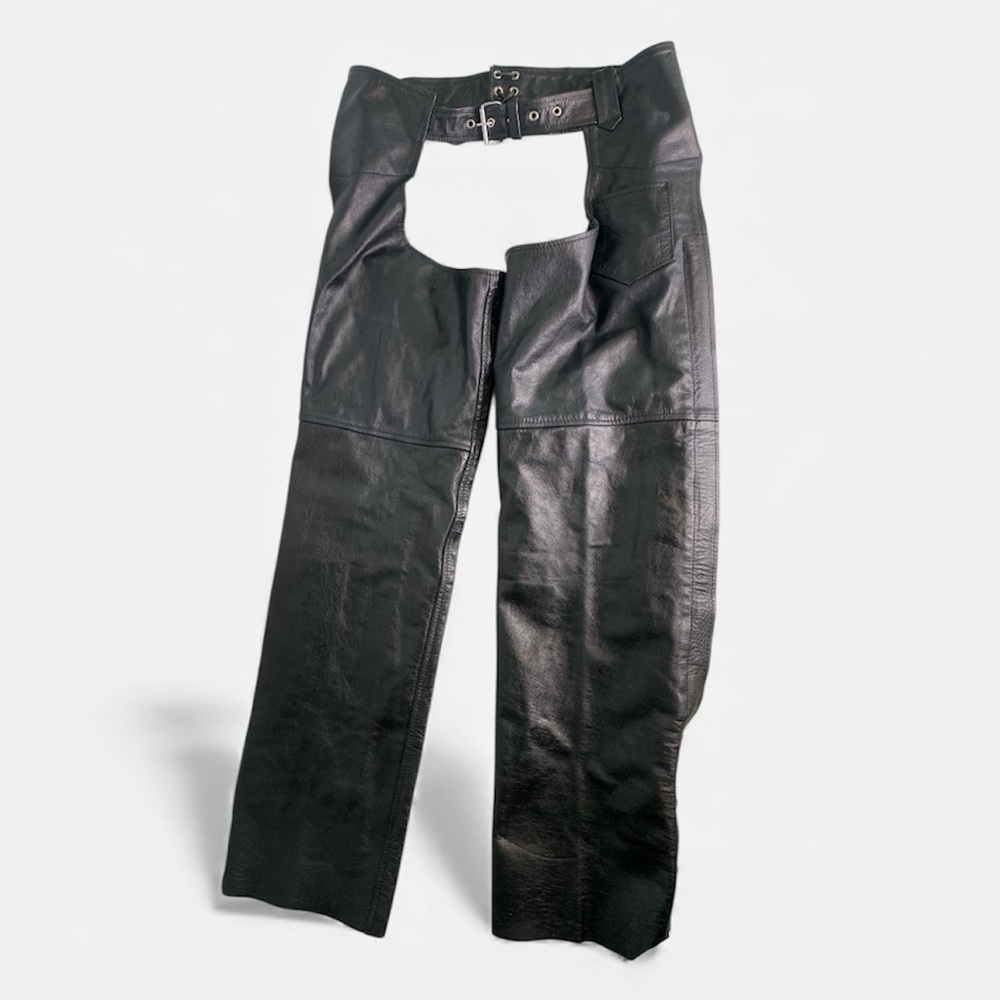 Vintage Xelement Black Genuine Leather Motorcycle Chaos With Side Zipper Size 34